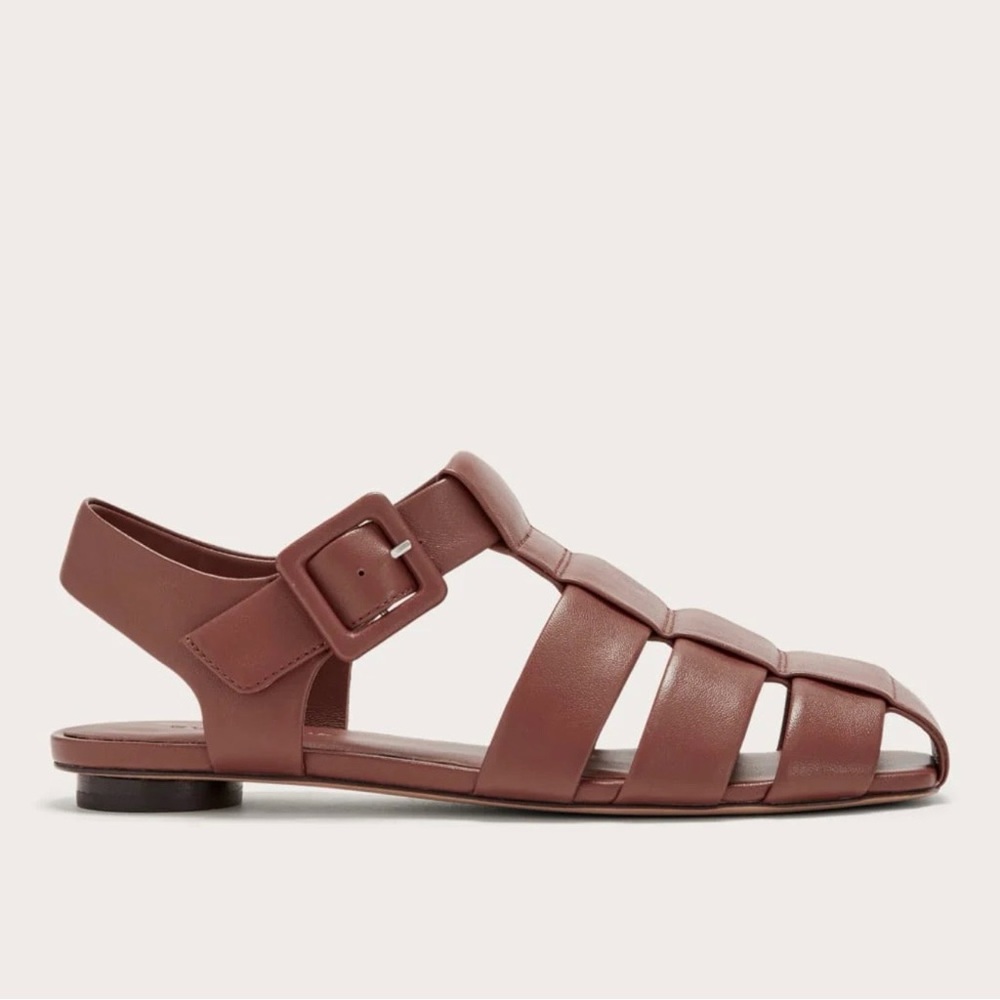 NEW Everlane Rum Brown Leather Fisherman Day Sandal in Size 5